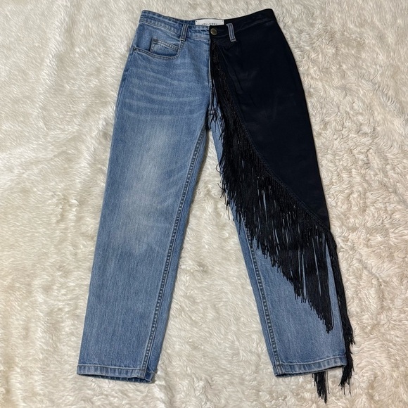 Hellessy Cy Fringe Skirt Jeans - Size 2 - Picture 5 of 9